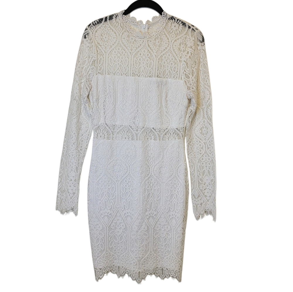 Lulus White Lace Dress Sz Medium Bridal Shower Holiday Special Occasion